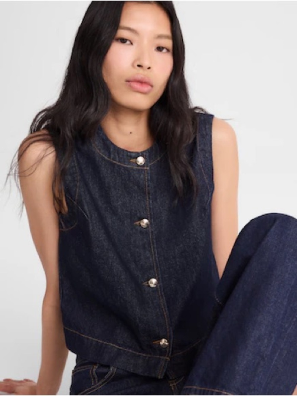 New  Madewell Denim Shell Vest Top Size 4